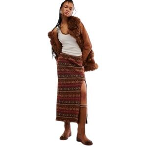 3/$25*ALYX Multicolor Geometric Knit Maxi Skirt with Slit Size M